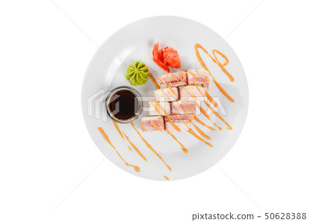 Sushi, rolls on a white isolated background Sushi, rolls on a white isolated background 50628388