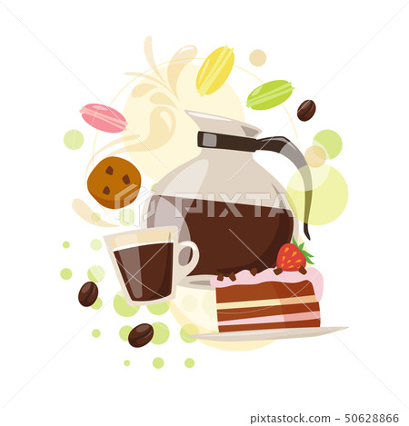 Vector design food icons with infographic coffee and cake 50628866