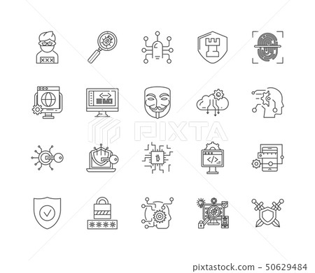 Data protection line icons, signs, vector set, outline illustration concept Data protection line icons, signs, vector set, outline illustration concept 50629484