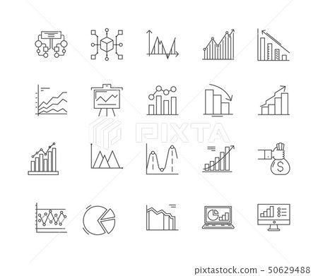 Data analytics line icons, signs, vector set, outline illustration concept Data analytics line icons, signs, vector set, outline illustration concept 50629488