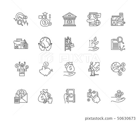 Commodity brocer line icons, signs, vector set, outline illustration concept  50630673