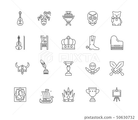 Collectibles shop line icons, signs, vector set, outline illustration concept Collectibles shop line icons, signs, vector set, outline illustration concept 50630732