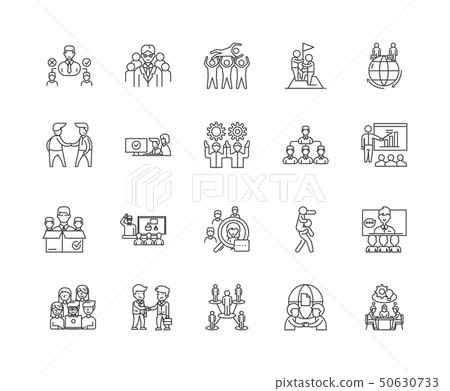 Collaboration line icons, signs, vector set, outline illustration concept Collaboration line icons, signs, vector set, outline illustration concept 50630733