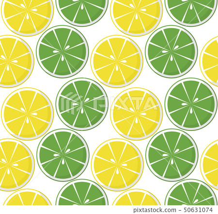Seamless pattern of lemon & lime - Stock Illustration [50631074] - PIXTA