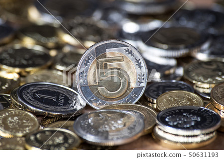 Polish money background. Coins 50631193