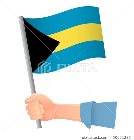 Bahamas flag in hand Bahamas flag in hand 50631285