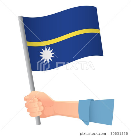 Nauru flag in hand Nauru flag in hand 50631356
