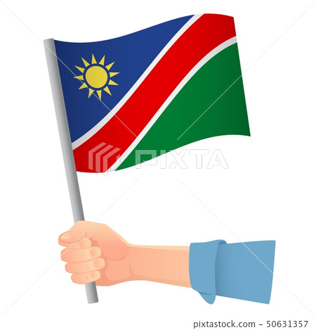 Namibia flag in hand 50631357