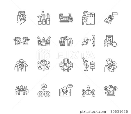 Client management line icons, signs, vector...-插圖素材 [50631626] - PIXTA圖庫