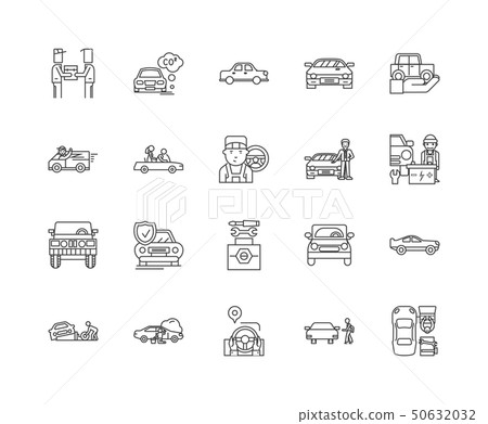 Car resale line icons, signs, vector set, outline illustration concept  50632032