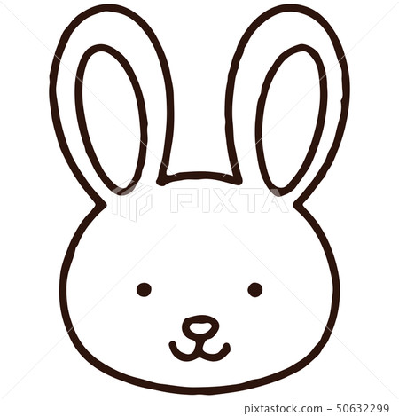 Simple and cute rabbit illustration line art only 50632299