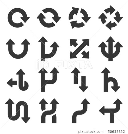 Arrows Icons Set on White Background. Vector - Stock Illustration ...