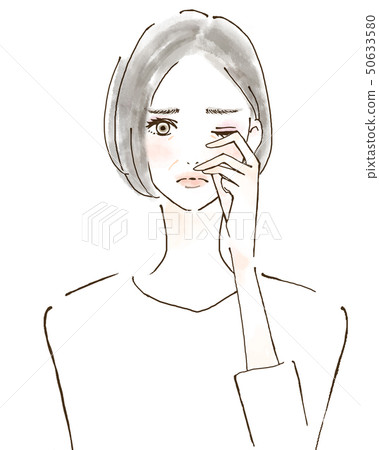 乾眼睛老花眼眼睛疲勞眼睛乾燥乾燥人手拉的例證 50633580