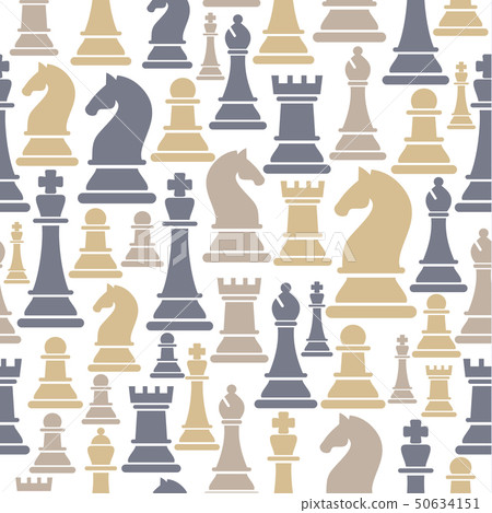 Seamless pattern with chess pieces. Vector... - Stock Illustration ...