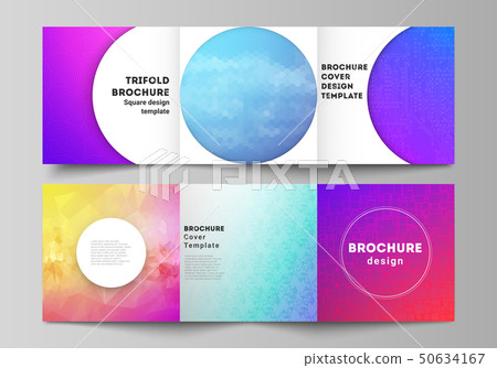 The minimal vector editable layout of square format covers design templates for trifold brochure The minimal vector editable layout of square format covers design templates for trifold brochure 50634167