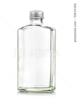 Clear glass whiskey bottle isolated on white Clear glass whiskey bottle isolated on white 50634168