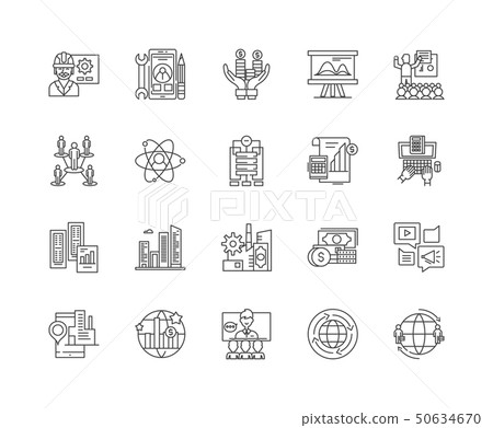 Business growth line icons, signs, vector set,... - Stock Illustration ...