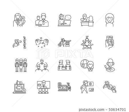 Business consultant line icons, signs, vector set, outline illustration concept Business consultant line icons, signs, vector set, outline illustration concept 50634701