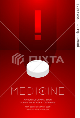 Medicine pill capsule with shadow and Exclamation Medicine pill capsule with shadow and Exclamation 50634871