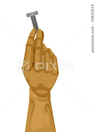 Wooden Hand Screw Illustration 50635614