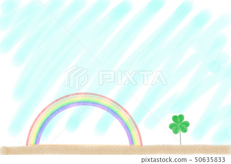 Rainbow and clover illustration 50635833