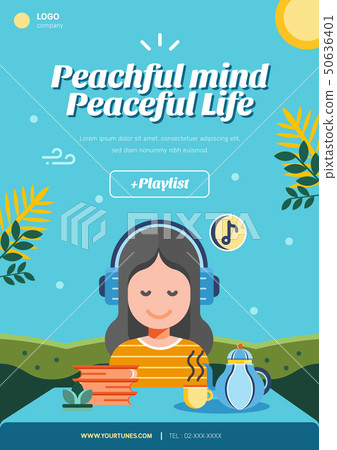 Peaceful life poster layout Peaceful life poster layout 50636401