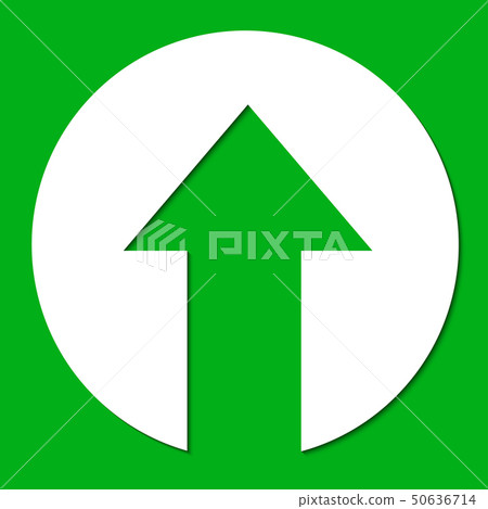 White paper arrow on green background - Stock Illustration [50636714 ...