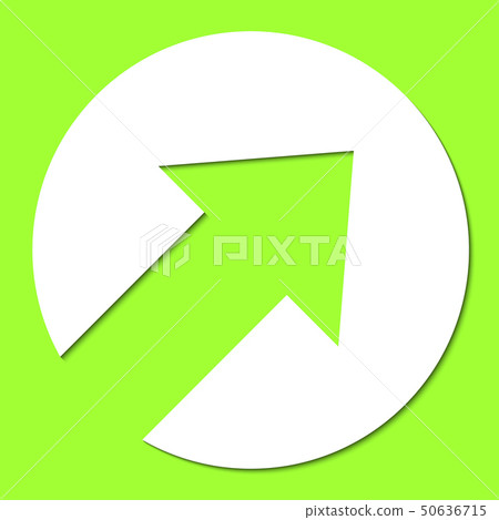 White paper arrow on light green background - Stock Illustration ...