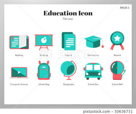 Education icons flat pack 50636731