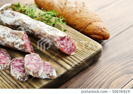 Spanish moldy salami 50636924