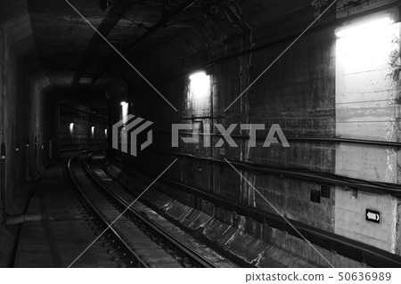 車站的隧道的單色照片 50636989