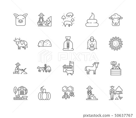 Animal feeds line icons, signs, vector set, outline illustration concept  50637767