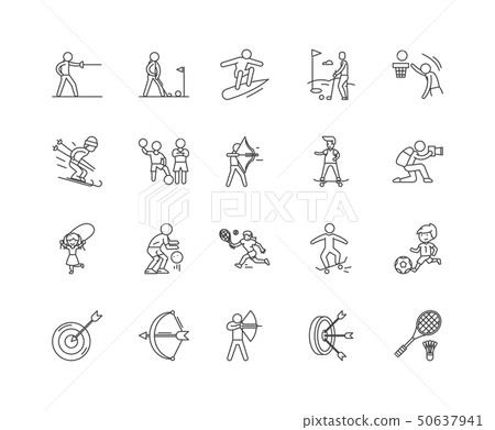 Agility line icons, signs, vector set, outline... - Stock Illustration ...