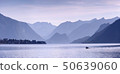 Wonderful view of norvegian fjord, Romsdalfjord near Andalsnes. Silver silhouettes. 50639060