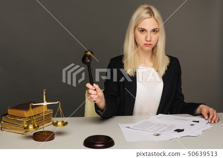 Justice scales, justice hammer and Litigation 50639513