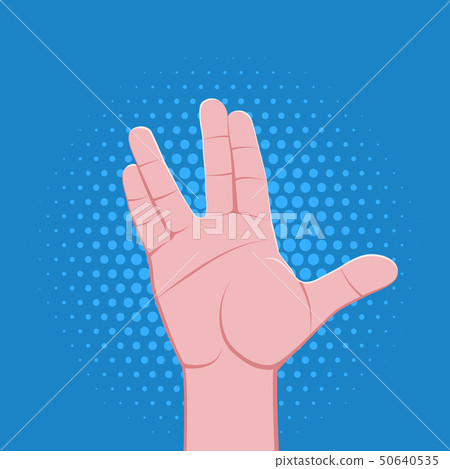 symbolic hand fingers gesture illustration. symbolic hand fingers gesture illustration. 50640535