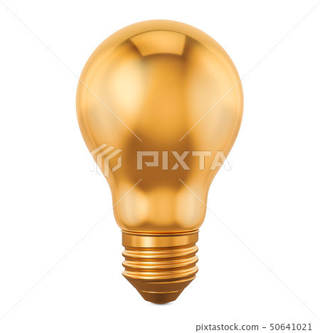 Golden light bulb, idea concept. 3D rendering 50641021