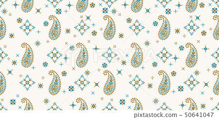 Seamless pattern based on ornament paisley Bandana Print. Vector ornament paisley Bandana Print 50641047