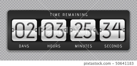 Countdown flip clock. Digital counter, analog time or scoreboard, remaining time banner counter Countdown flip clock. Digital counter, analog time or scoreboard, remaining time banner counter 50641183