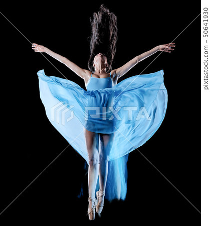 young woman ballet dancer dancing isolated black background light painting young woman ballet dancer dancing isolated black background light painting 50641930