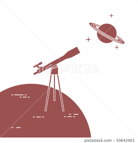 Telescope, planet Saturn with rings Astronomy. Telescope, planet Saturn with rings Astronomy. 50642001