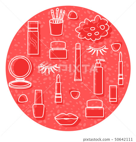 Cosmetics, care products, makeup, eyelashes, lips 50642111