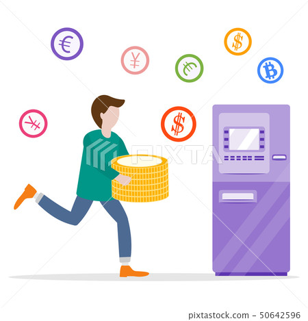 Man carries cash at the ATM Personal finance Man carries cash at the ATM Personal finance 50642596