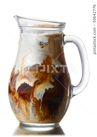 Iced cold brew coffee with cream, paths Iced cold brew coffee with cream, paths 50642776