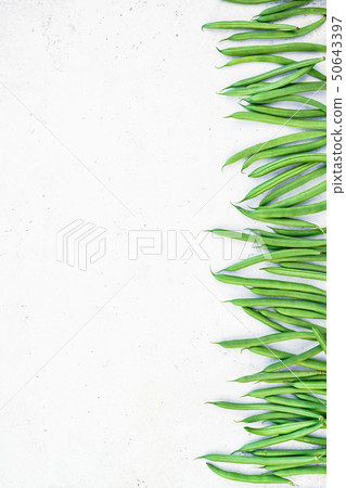 Top view of fresh green beans background Top view of fresh green beans background 50643397