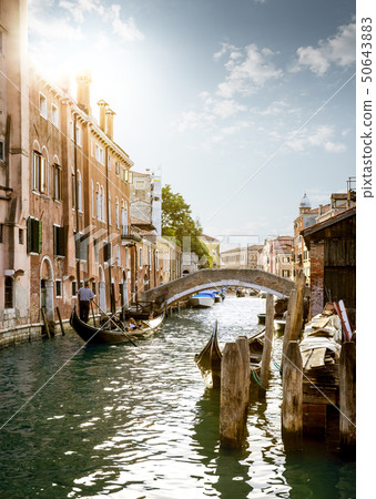 Gondolier showing tourists Venice city, Italy 50643883