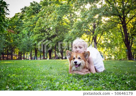 girl and dog girl and dog 50646179