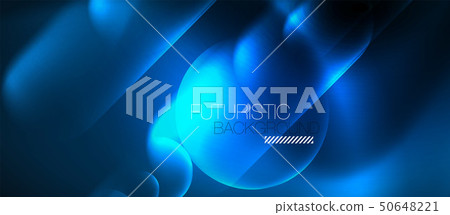 Blue neon round shapes techno background Blue neon round shapes techno background 50648221