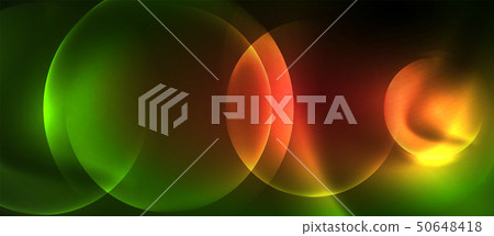 Neon glowing circles vector abstract background 50648418