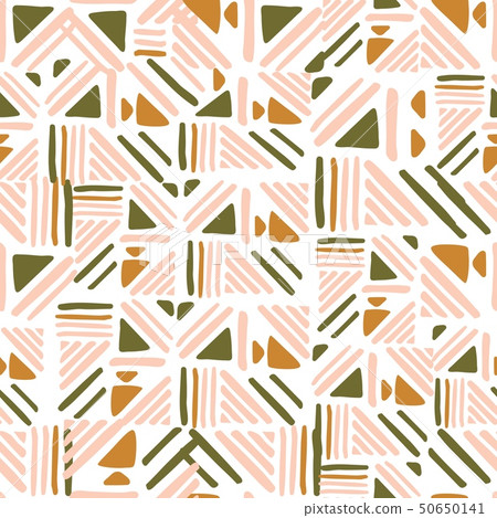 Seamless hand draw Folk pattern. weave lines ornament. 50650141